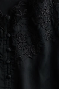 Embroidered-Detail Viscose Top