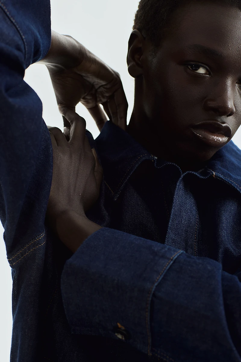 Oversized Pullover Denim Shirt