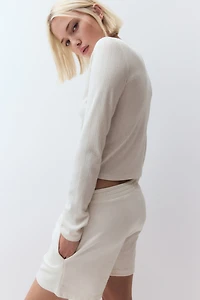 Pointelle Jersey Cardigan