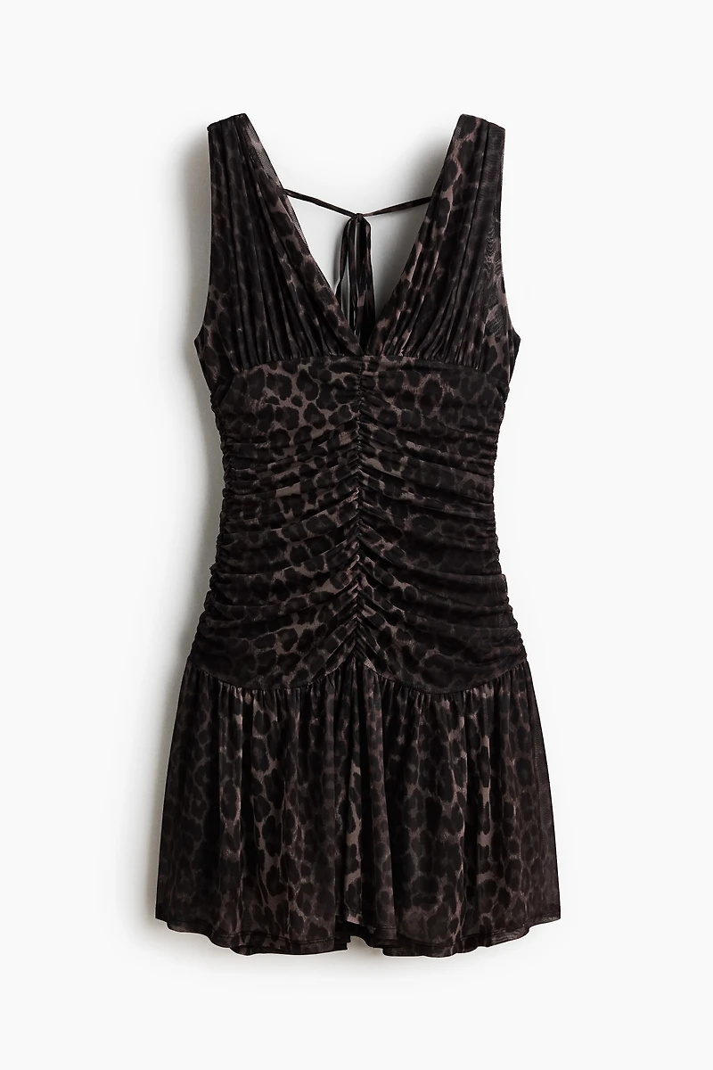 Robe plissée à jupe évasée