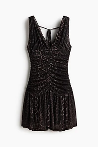 Robe plissée à jupe évasée