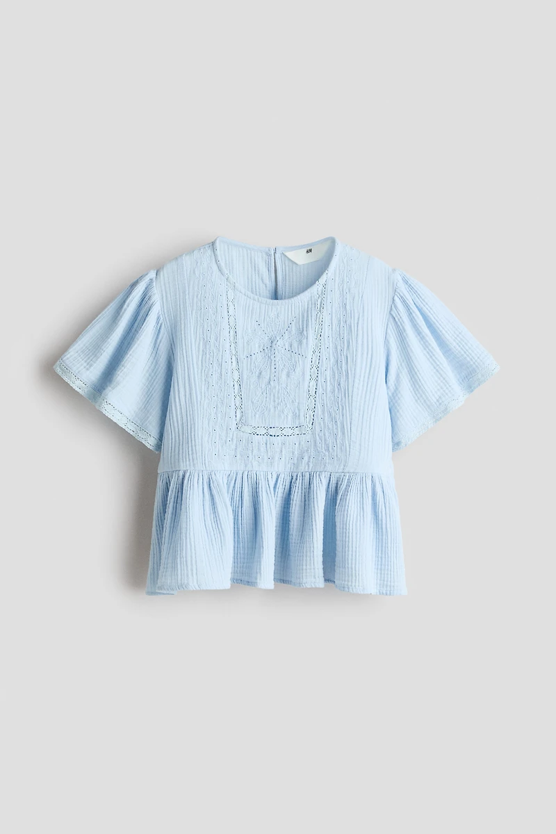 Muslin Top with Eyelet Embroidery