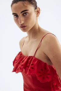 Cotton Dress with Eyelet Embroidery