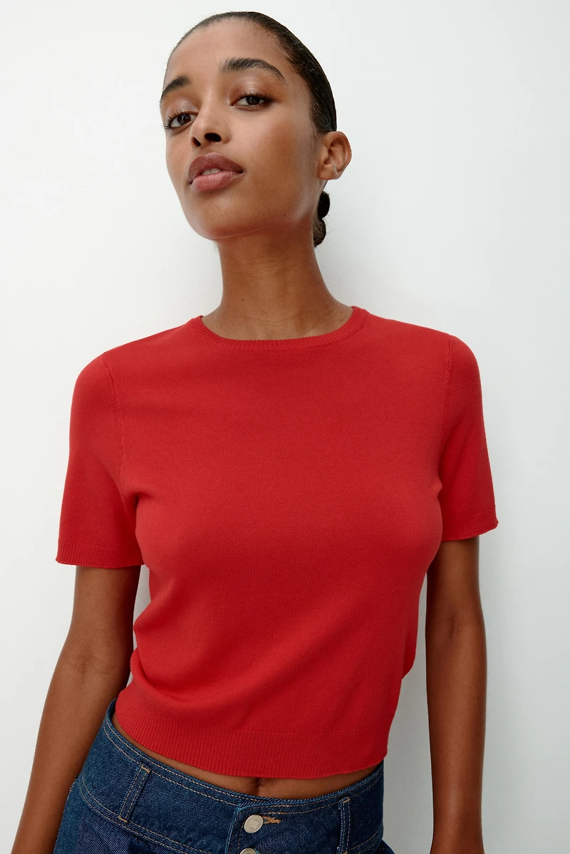 T-shirt en fin tricot