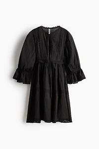 Lace-Trimmed Cotton Dress