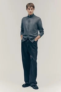 Slip-Fit Cardigan with Zipper