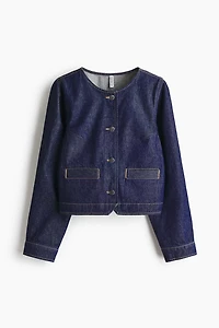 Veste sans col en denim