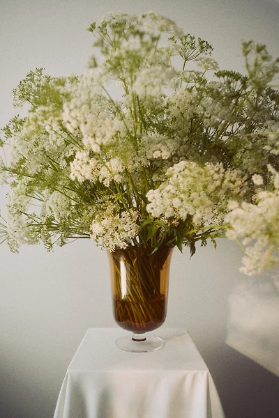 Footed Glass Vase