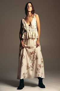 Linen-Blend Dress with Tie Shoulder Straps