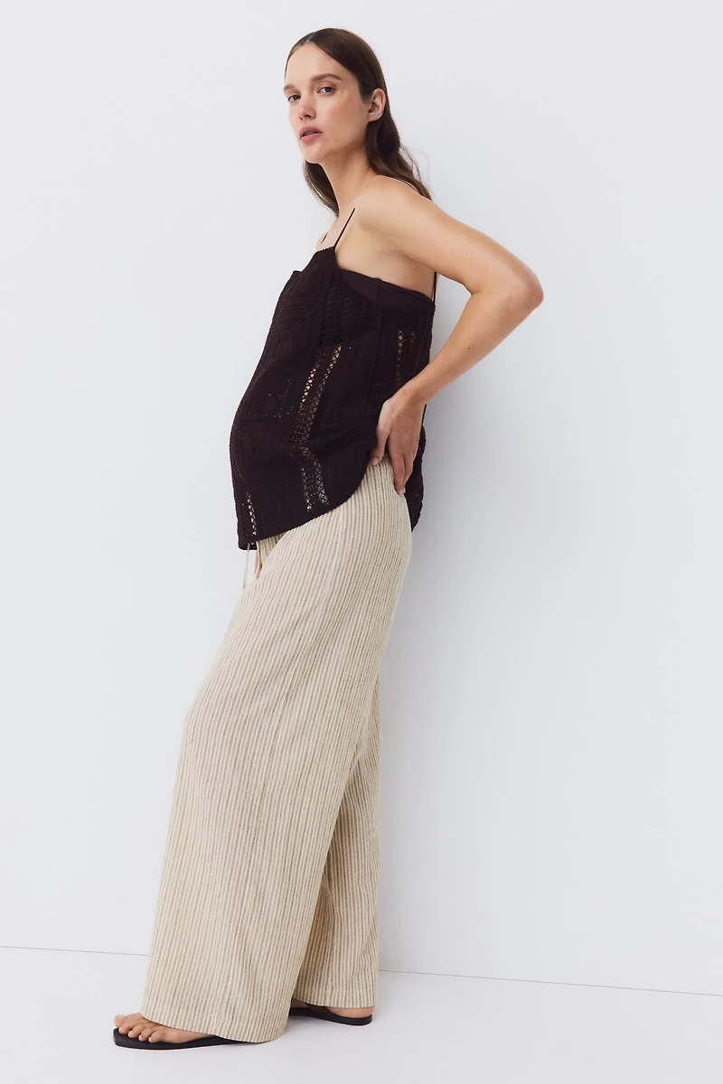 Pantalon texturé MAMA à cordon de serrage