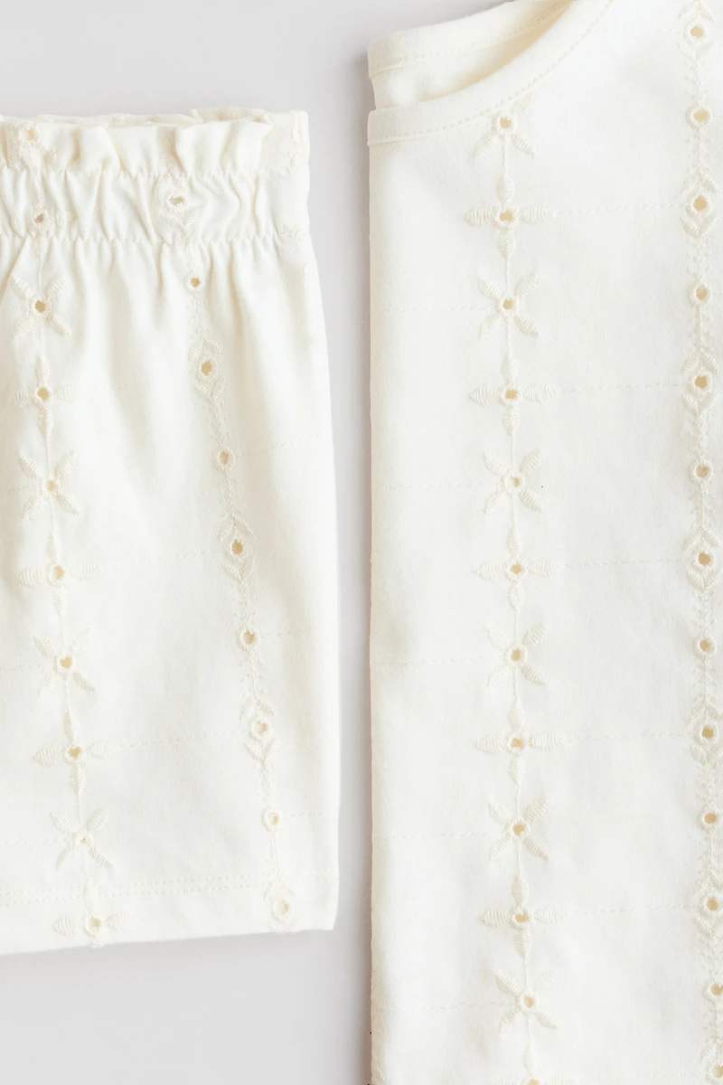 2-Piece Eyelet-Embroidered Set