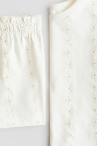 2-Piece Eyelet-Embroidered Set