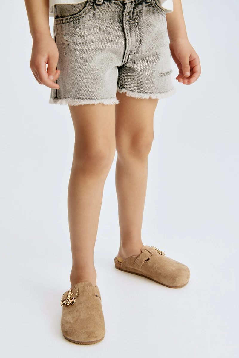Charm-Detail Footbed Mules