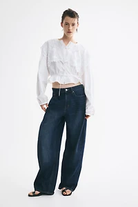 Lace-Trimmed Cotton Blouse
