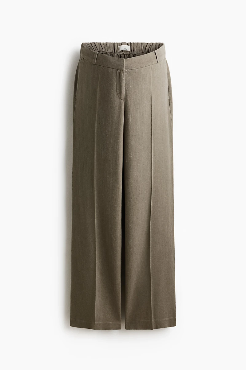 MAMA Linen-Blend Dress Pants
