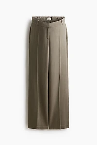 MAMA Linen-Blend Dress Pants