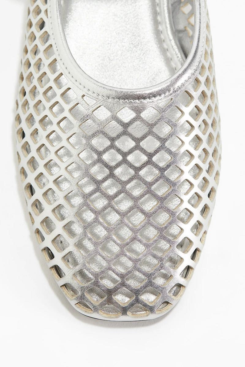 Perforated Mary Jane Ballet Flats