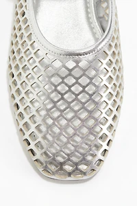 Perforated Mary Jane Ballet Flats