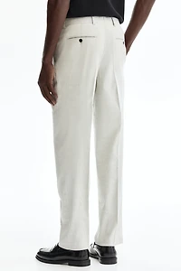 Regular-Fit Linen-Blend Suit Pants