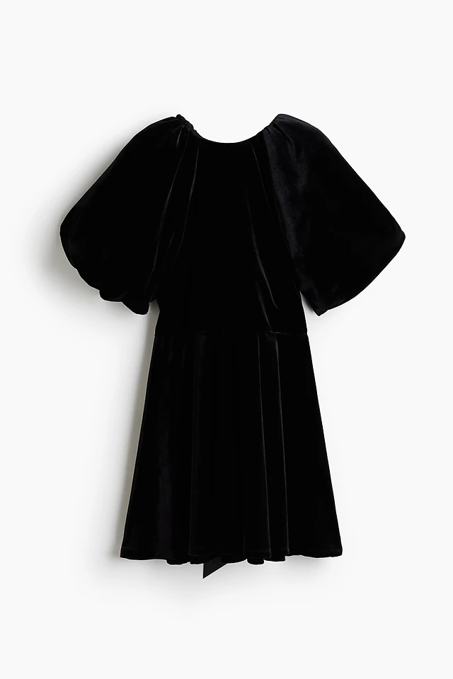 H&M Balloon-sleeved Cotton Dress | MainPlace Mall