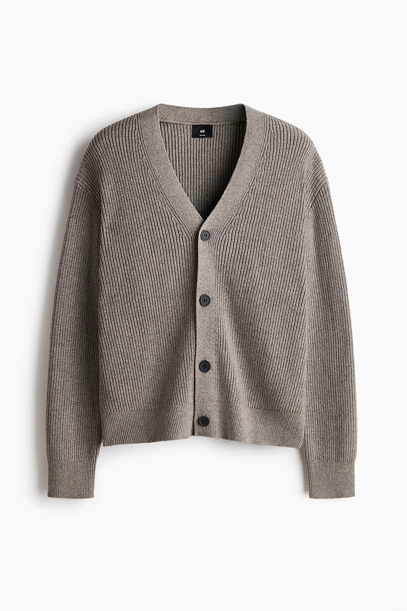 Relaxed-Fit Rib-Knit Cardigan