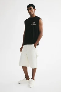 Loose-Fit Printed Sleeveless T-Shirt