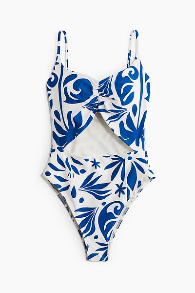 Padded-Cup High-Leg Swimsuit