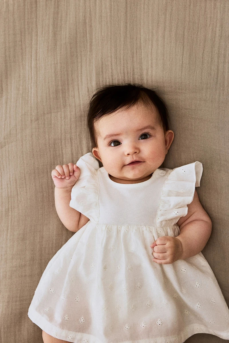 Ruffle-trimmed Bodysuit Dress