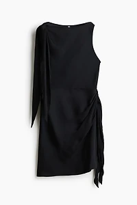 Tie-Detail Boat-Neck Dress