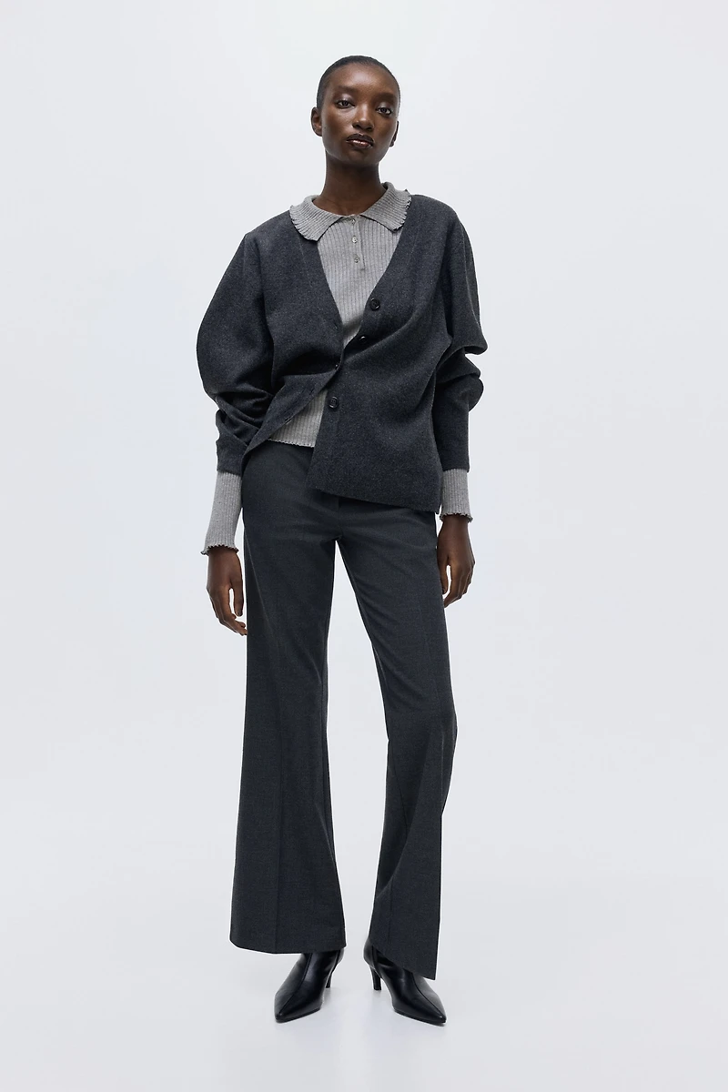 Chandail style polo en tricot côtelé