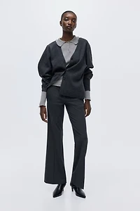 Chandail style polo en tricot côtelé