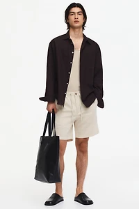 Regular-Fit Linen-Blend Shorts