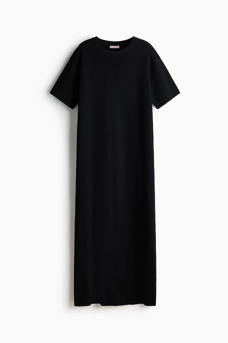 Fine-knit T-shirt dress