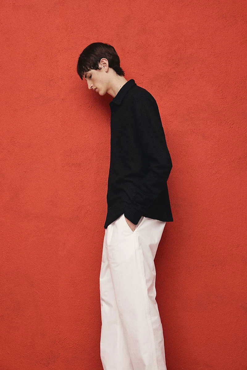 Regular Fit Waffled Shirt
