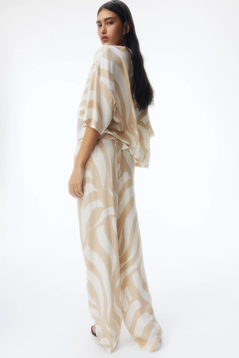 Pantalon en viscose avec cordon de serrage