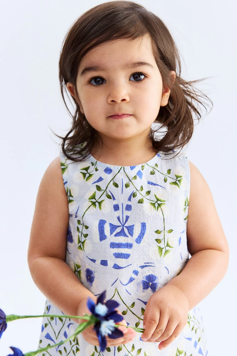 Printed Seersucker Dress