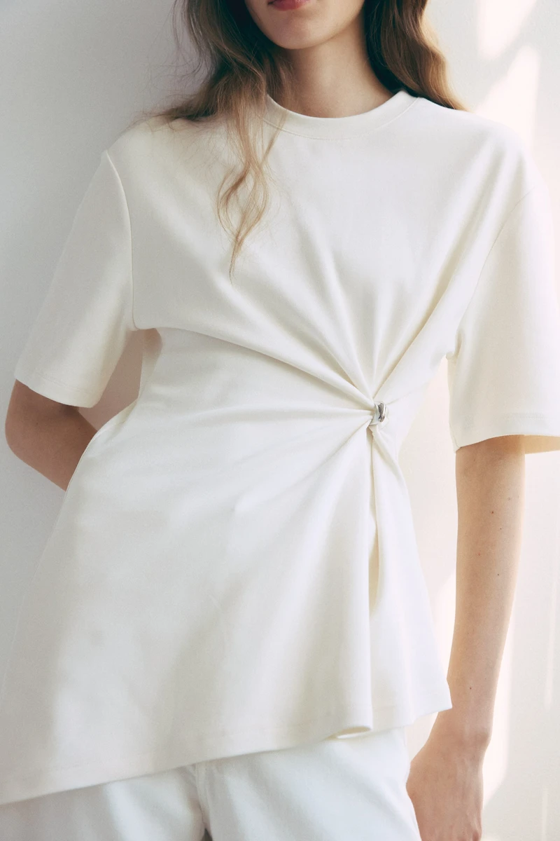 Draped-Detail Asymmetric Top