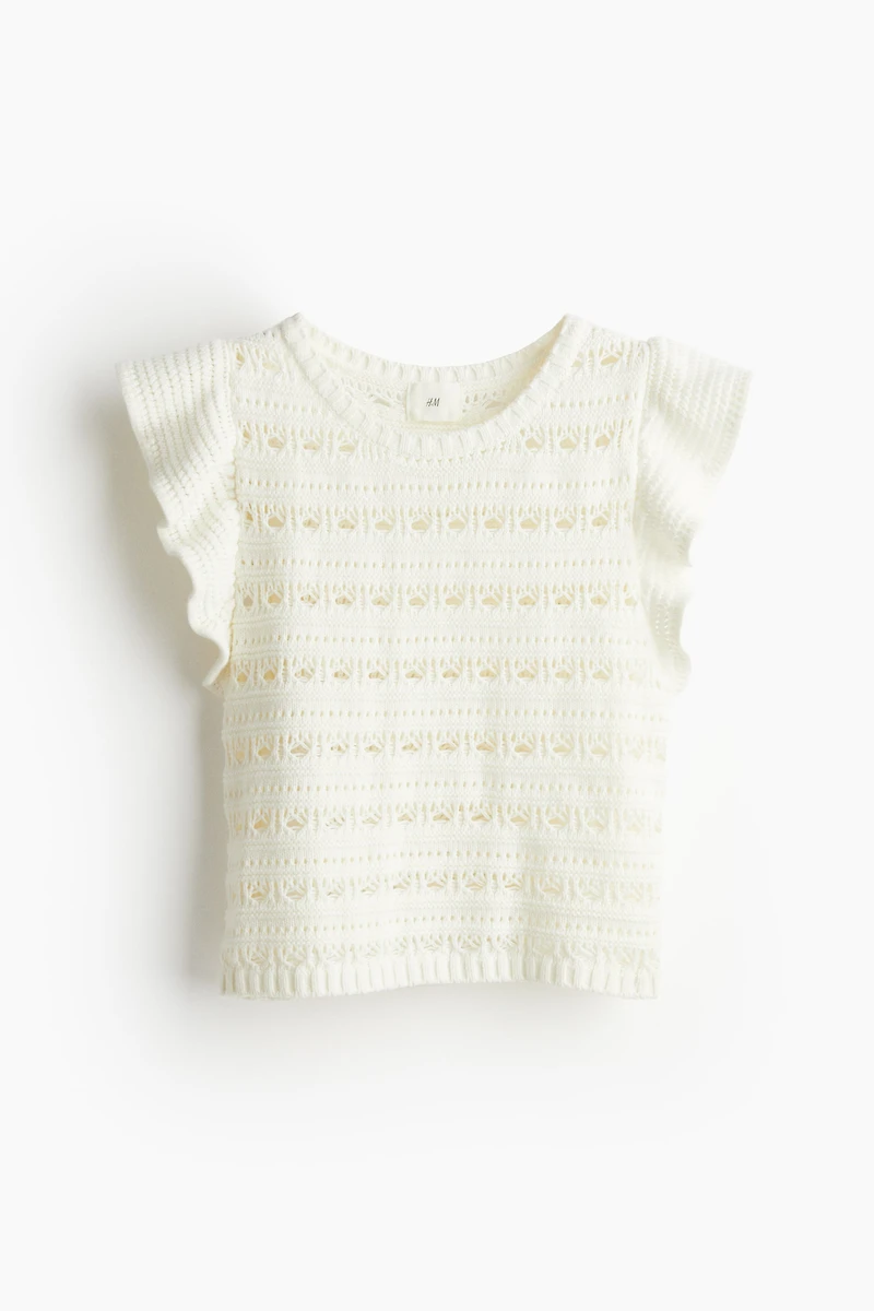 Pointelle-knit Top