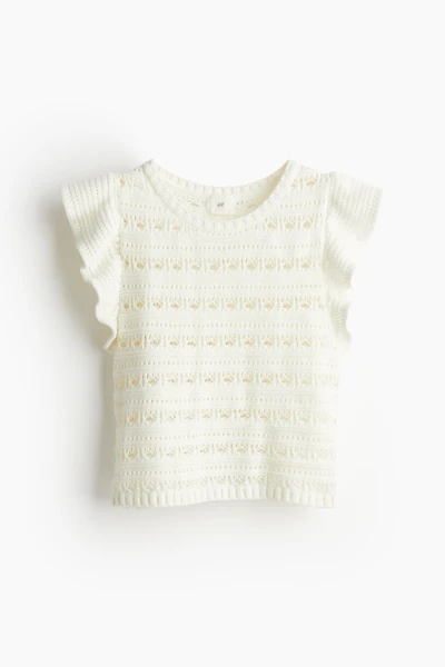 Pointelle-knit Top