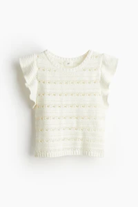 Pointelle-knit Top