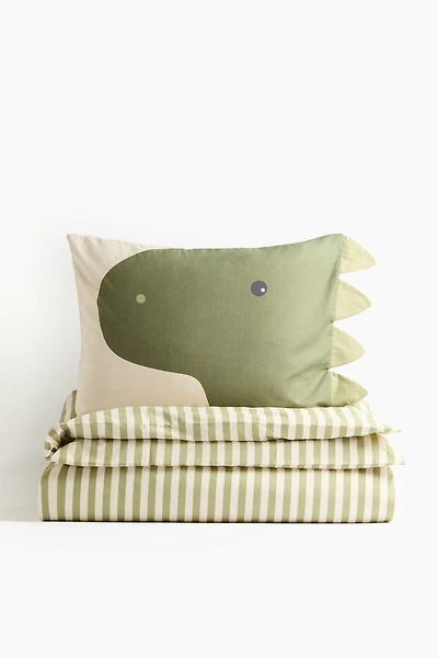 Patterned Cotton Twin Duvet Cover Set