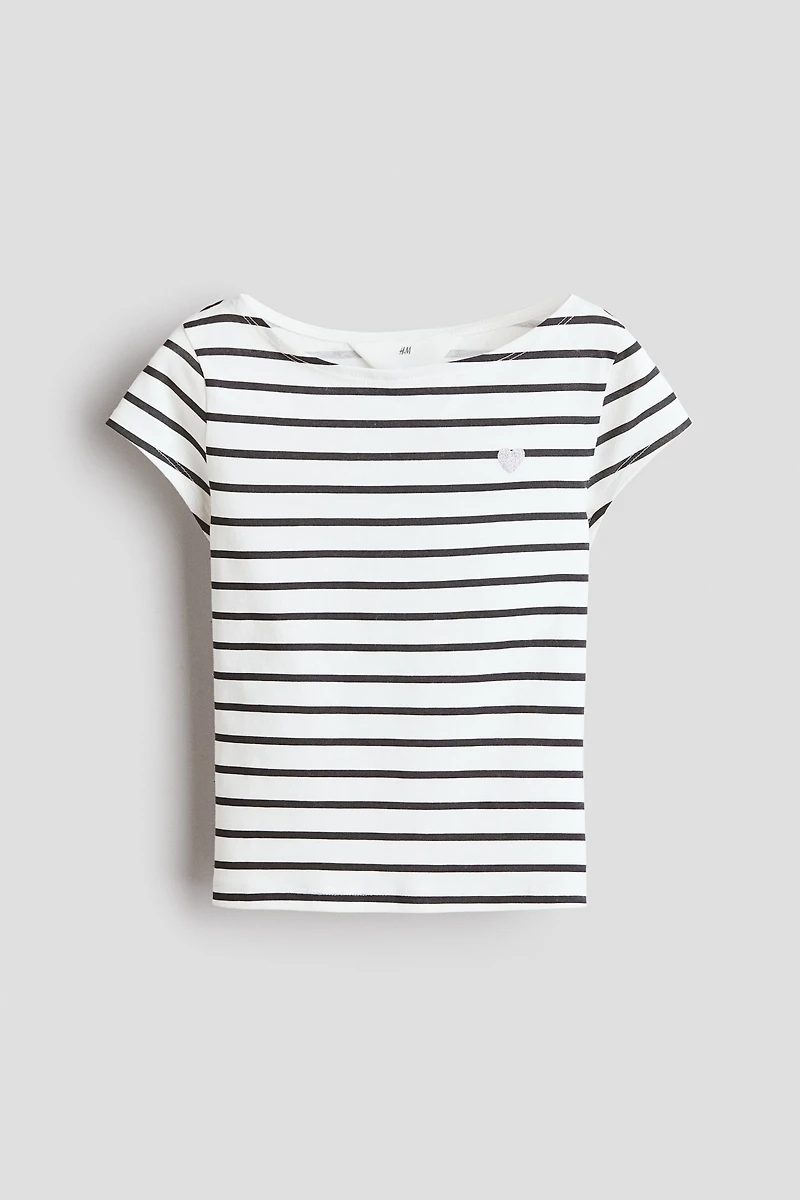 Haut à encolure bateau avec motif