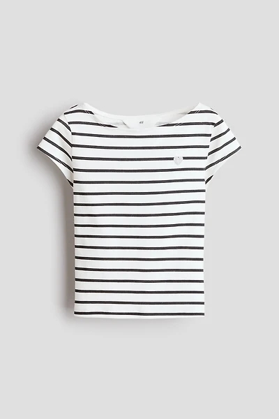 Haut à encolure bateau avec motif