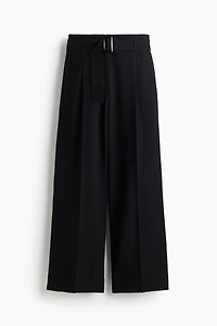 Linen-Blend Pants with Belt