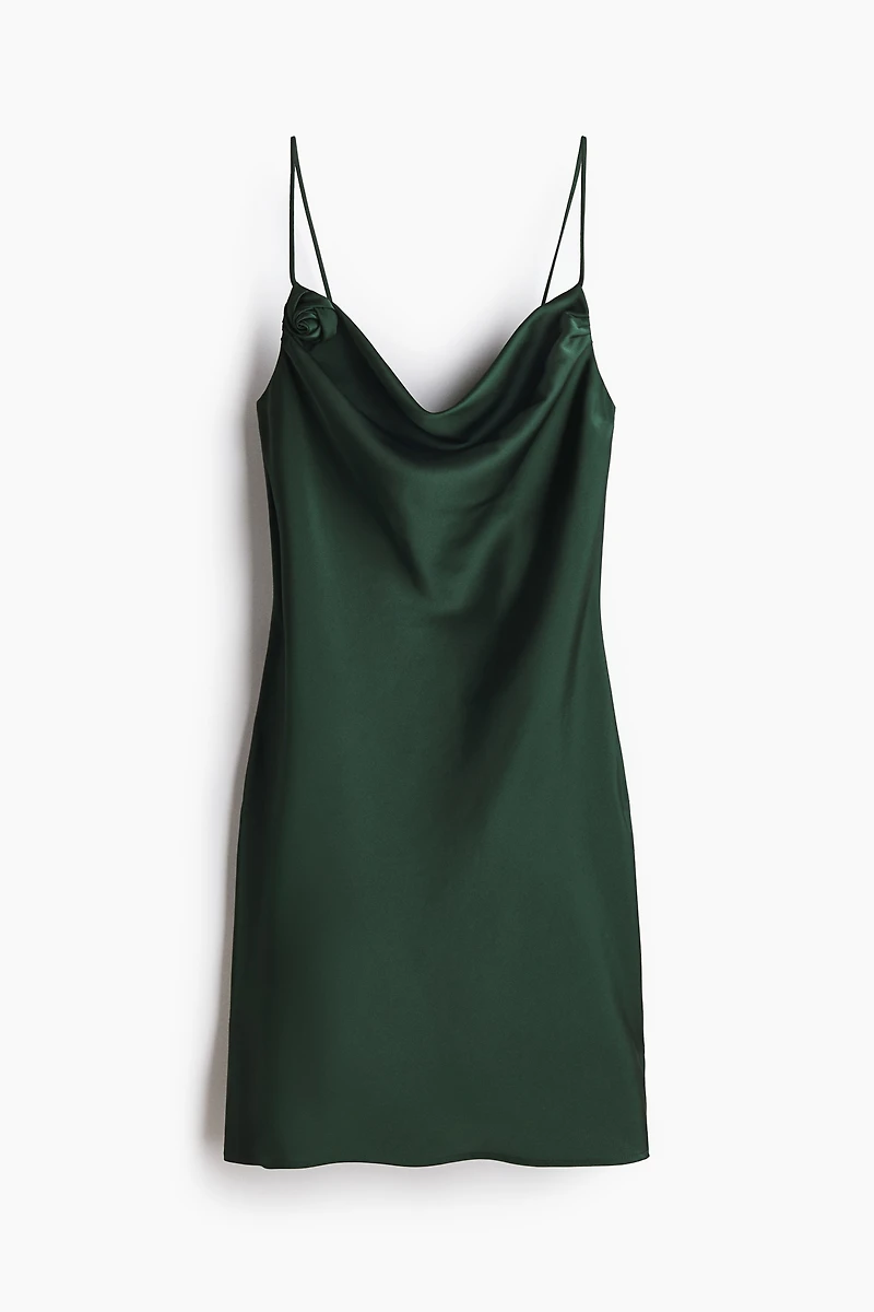 Tie-Detail Satin Slip Dress