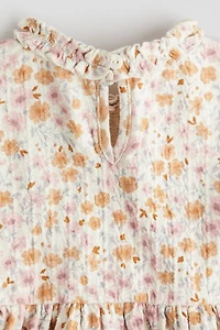 Ruffle-Trimmed Jacquard-Jersey Dress
