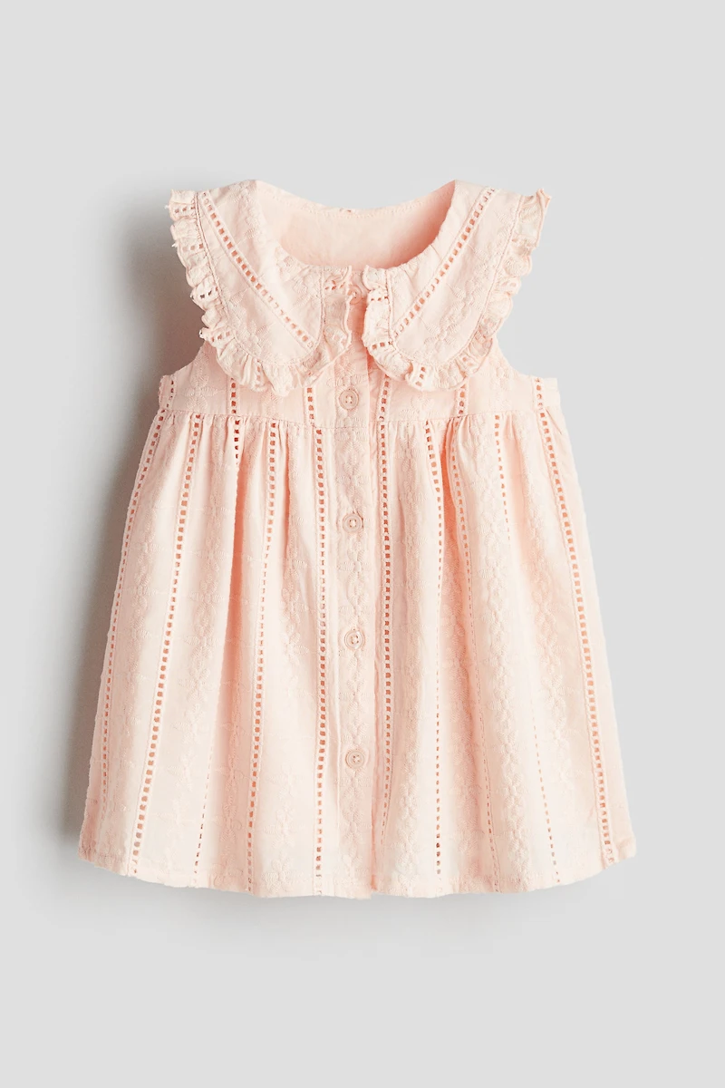 Embroidered-Detail Cotton Dress