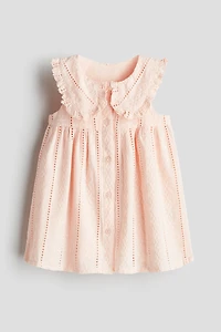 Embroidered-Detail Cotton Dress