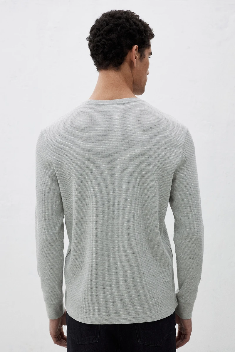 Slim Fit Waffled Jersey Shirt