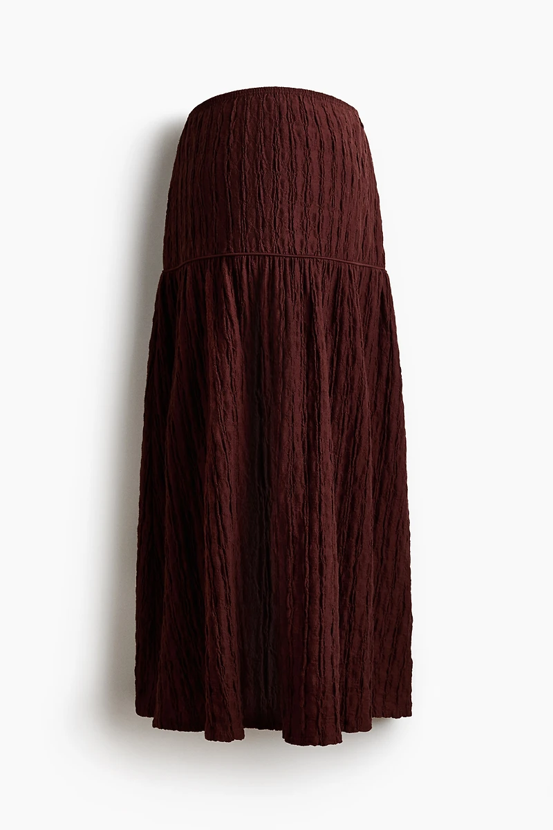 MAMA Textured Jersey Midi Skirt